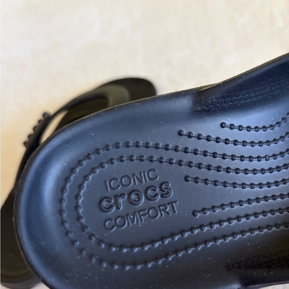 CROCS Classic Black Sandals Sz W 6 - M4 - Picture 5 of 8